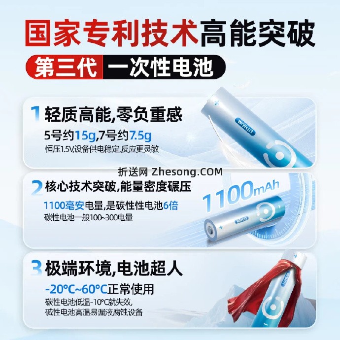 耐时7号家用锂铁电池8节 18元 - 折送网